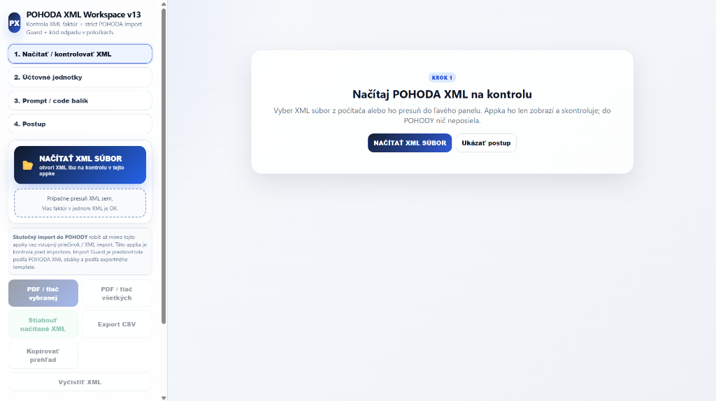 POHODA XML Workspace v13